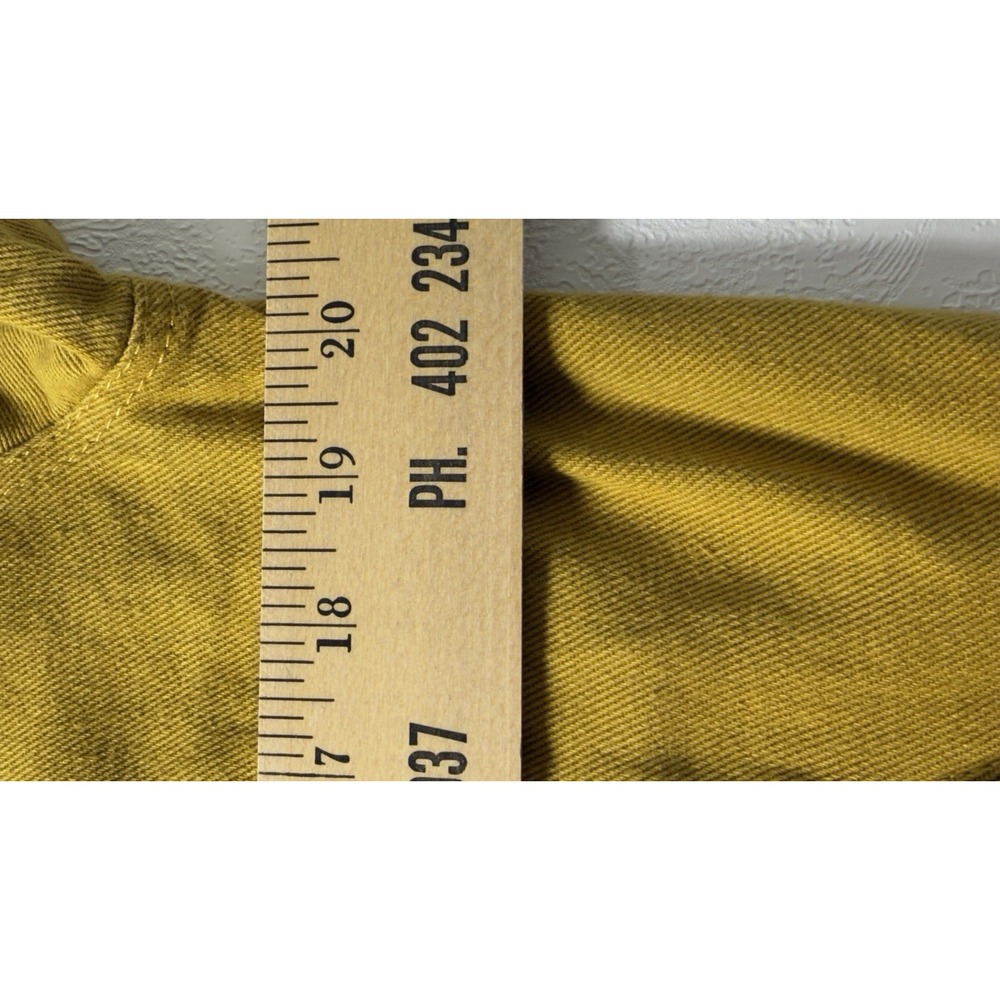 Carly Jean LA Women Small Asymmetrical Zip Moto Jacket Mustard Yellow Cropped - Picture 6 of 9